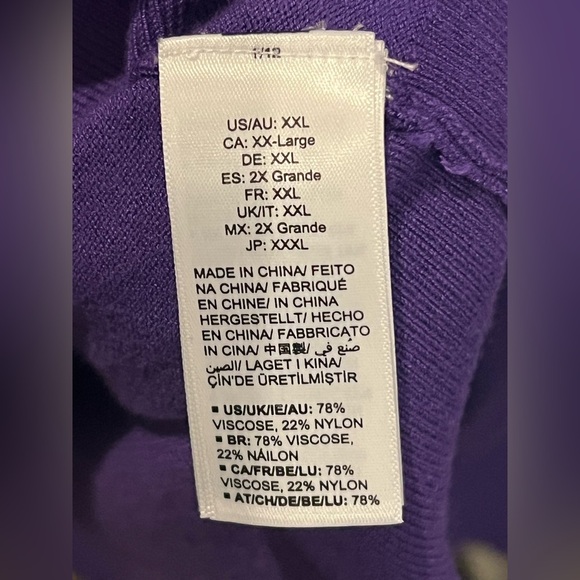 The Drop Vivienne Purple Balloon Sleeve Crew neck Sweater XXL - Picture 4 of 4